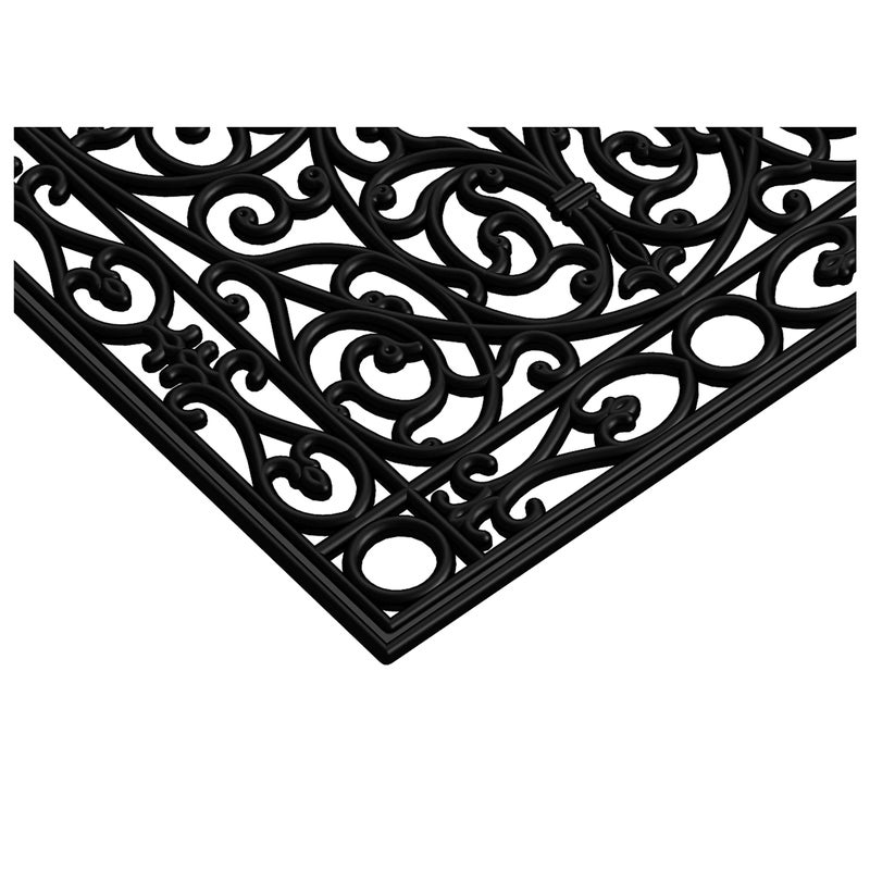Calloway Mills AZ900222436 Gatsby Rubber Doormat, 24" x 36", Black - Image 5